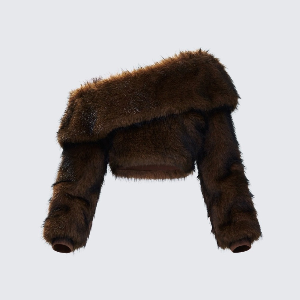 Finesse Dark Brown Teddy Jacket
